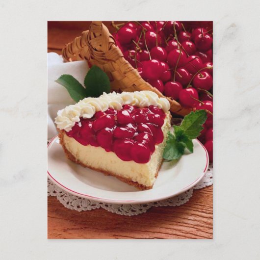 BRIEFKAART CHEESECAKE MET CHERRY TOPPING (Voorkant)