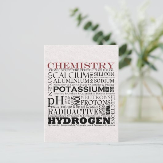 Briefkaart chemie (Staand voorkant)