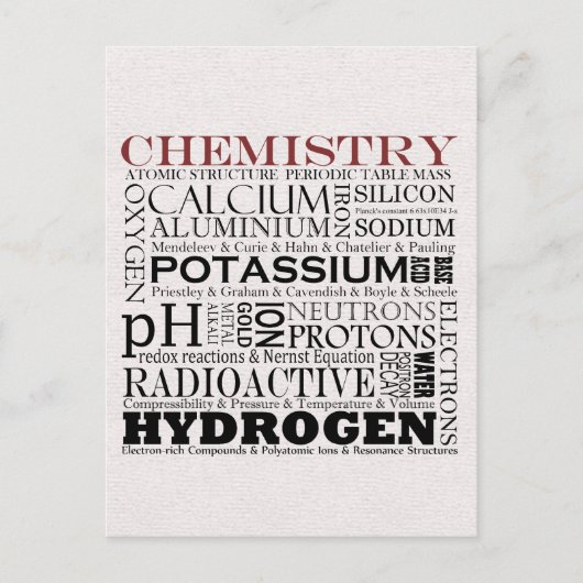 Briefkaart chemie (Voorkant)