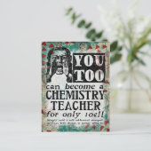 Briefkaart chemieonderwijzer - Funny Retro (Staand voorkant)