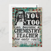 Briefkaart chemieonderwijzer - Funny Retro (Voorkant / Achterkant)