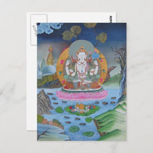 Briefkaart Chenrezig (Voorkant / Achterkant)