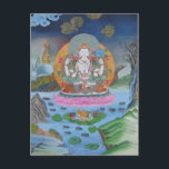 Briefkaart Chenrezig<br><div class="desc">Chenrezig is een bodhisattva die de compassie van alle boeddha's belichaamt. Hij is een van de meer vereerde bodhisattvas in het reguliere Mahayana-boeddhisme. Hij staat ook bekend als Kuan-Yin / Guanyin (Chinees), Lokeshvara (Sanskrit) en Kannon (Japans). In totaal 33 verschillende uitingen van Chenrezig worden beschreven in boeddhistische literatuur, inclusief uitingen...</div>
