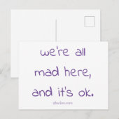 briefkaart "Cheshire Kitten" (Voorkant / Achterkant)