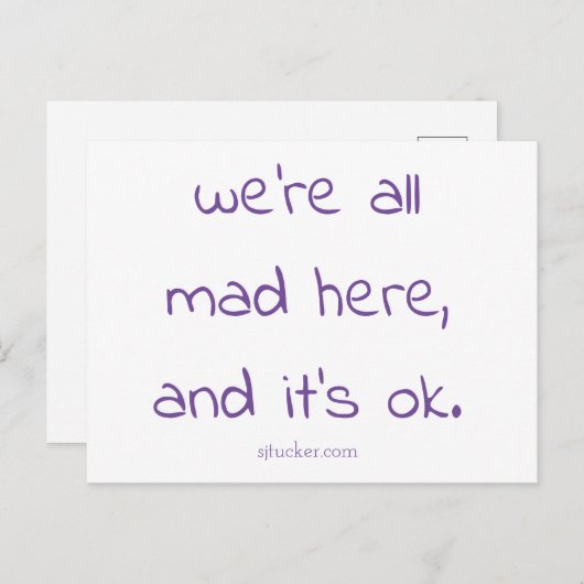 briefkaart "Cheshire Kitten" (Voorkant / Achterkant)