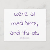 briefkaart "Cheshire Kitten" (Voorkant)