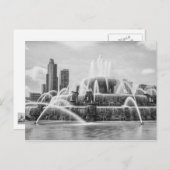 Briefkaart Chicago Buckingham Grayscale (Voorkant / Achterkant)