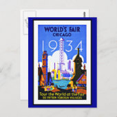 Briefkaart Chicago Groeten Vintage (Voorkant / Achterkant)