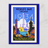 Briefkaart Chicago Groeten Vintage (Voorkant)