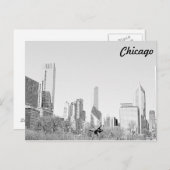 Briefkaart Chicago Stencil Skyline (Voorkant / Achterkant)
