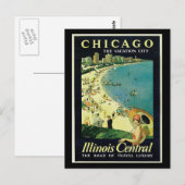 Briefkaart- Chicago Travel Art-2 Briefkaart (Voorkant / Achterkant)