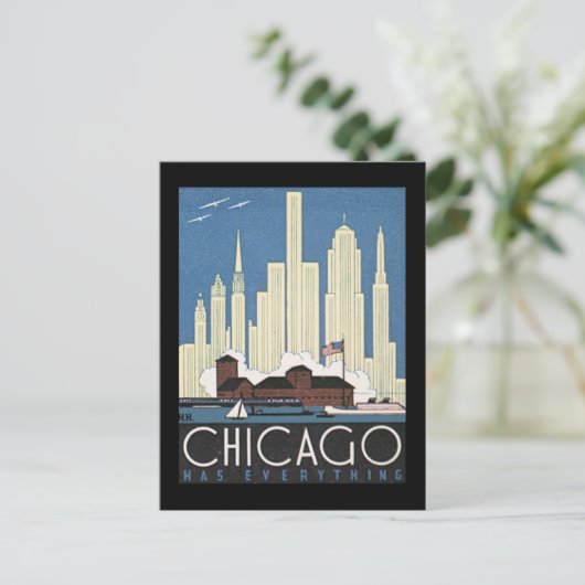 Briefkaart- Chicago Travel Art-8 Briefkaart (Staand voorkant)