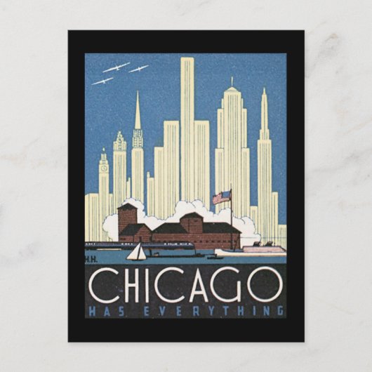 Briefkaart- Chicago Travel Art-8 Briefkaart (Voorkant)