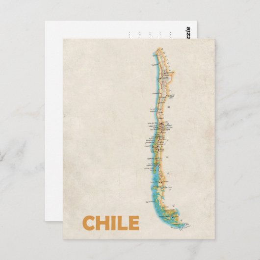 Briefkaart Chileense kaart (Voorkant / Achterkant)