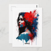 Briefkaart Chili - Portret - Vrouwenwereld (Voorkant / Achterkant)