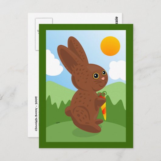 Briefkaart Chocolate Bunny (Voorkant / Achterkant)