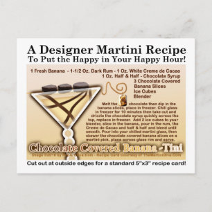 Briefkaart "Chocolate Covered Banana Martini Recip