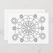 Briefkaart - Cirkels en sterren naar kleur (Voorkant / Achterkant)