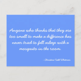 Briefkaart citeert Christine Todd Whitman