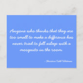 Briefkaart citeert Christine Todd Whitman (Voorkant)