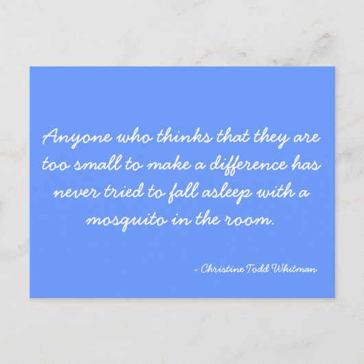 Briefkaart citeert Christine Todd Whitman (Voorkant)