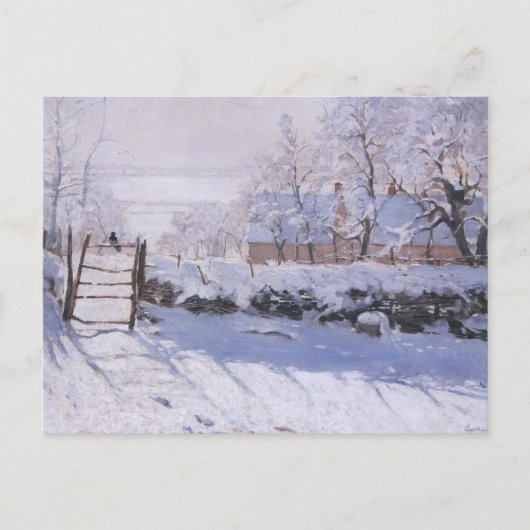 Briefkaart Claude Monet The Magpie Winter Landscap (Voorkant)