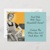 Briefkaart Cleaning Service Business Home House (Voorkant / Achterkant)