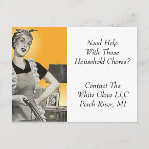 Briefkaart Cleaning Service Business Home House