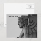 Briefkaart Cleveland OH Bridge Guardian (B & W) (Voorkant / Achterkant)