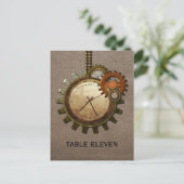 Briefkaart  Clock Table Number, Mocha (Staand voorkant)