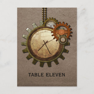 Briefkaart  Clock Table Number, Mocha