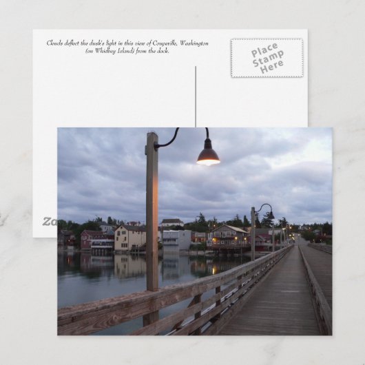 briefkaart "Cloudy Dusk in Coupeville" (Voorkant / Achterkant)