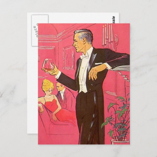 Briefkaart  cocktail Party Open House Brandy (Voorkant / Achterkant)