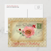  Briefkaart Collage Rozen en Cupid (Voorkant / Achterkant)