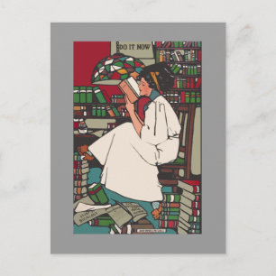 Briefkaart  College Girl