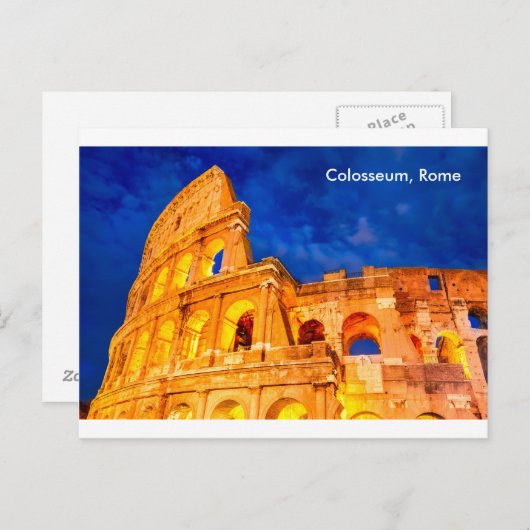 Briefkaart Colosseum twilight Rome (Voorkant / Achterkant)