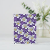 Briefkaart Columbine Paars en White Flower Pattern (Staand voorkant)