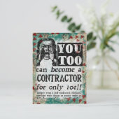 Briefkaart contractant — Funny Retro (Staand voorkant)