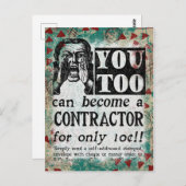 Briefkaart contractant — Funny Retro (Voorkant / Achterkant)