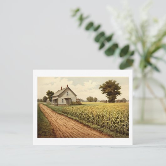 Briefkaart - Cornfield Boerderij (Staand voorkant)