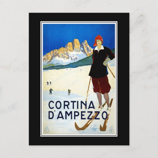 Briefkaart Cortina D' AMPEZZO Italië Groeten (Voorkant)