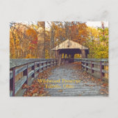 briefkaart, "Covered Bridge at Wildwood Preserve" Briefkaart (Voorkant)