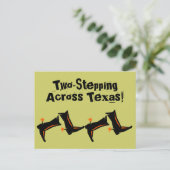 Briefkaart Cowboy Boots twee-stappenplannen in Tex (Staand voorkant)