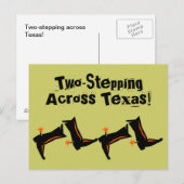 Briefkaart Cowboy Boots twee-stappenplannen in Tex (Voorkant / Achterkant)
