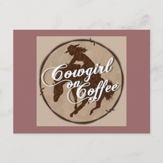briefkaart "Cowgirl on Coffee" (Voorkant)