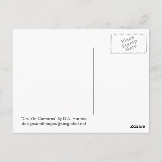 Briefkaart - Cruis in Camaros (Achterkant)