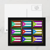 Briefkaart Cuba Multihue Flags (Voorkant / Achterkant)