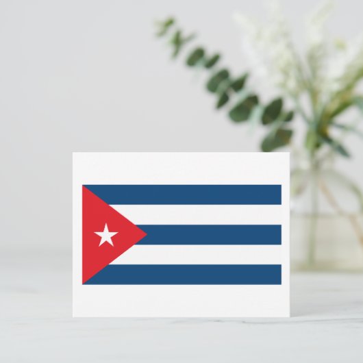 Briefkaart Cubaanse vlag (Staand voorkant)