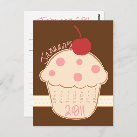 Briefkaart Cucake Calendar van januari 2011 (Voorkant / Achterkant)