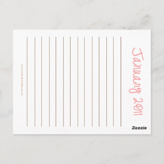 Briefkaart Cucake Calendar van januari 2011 (Achterkant)